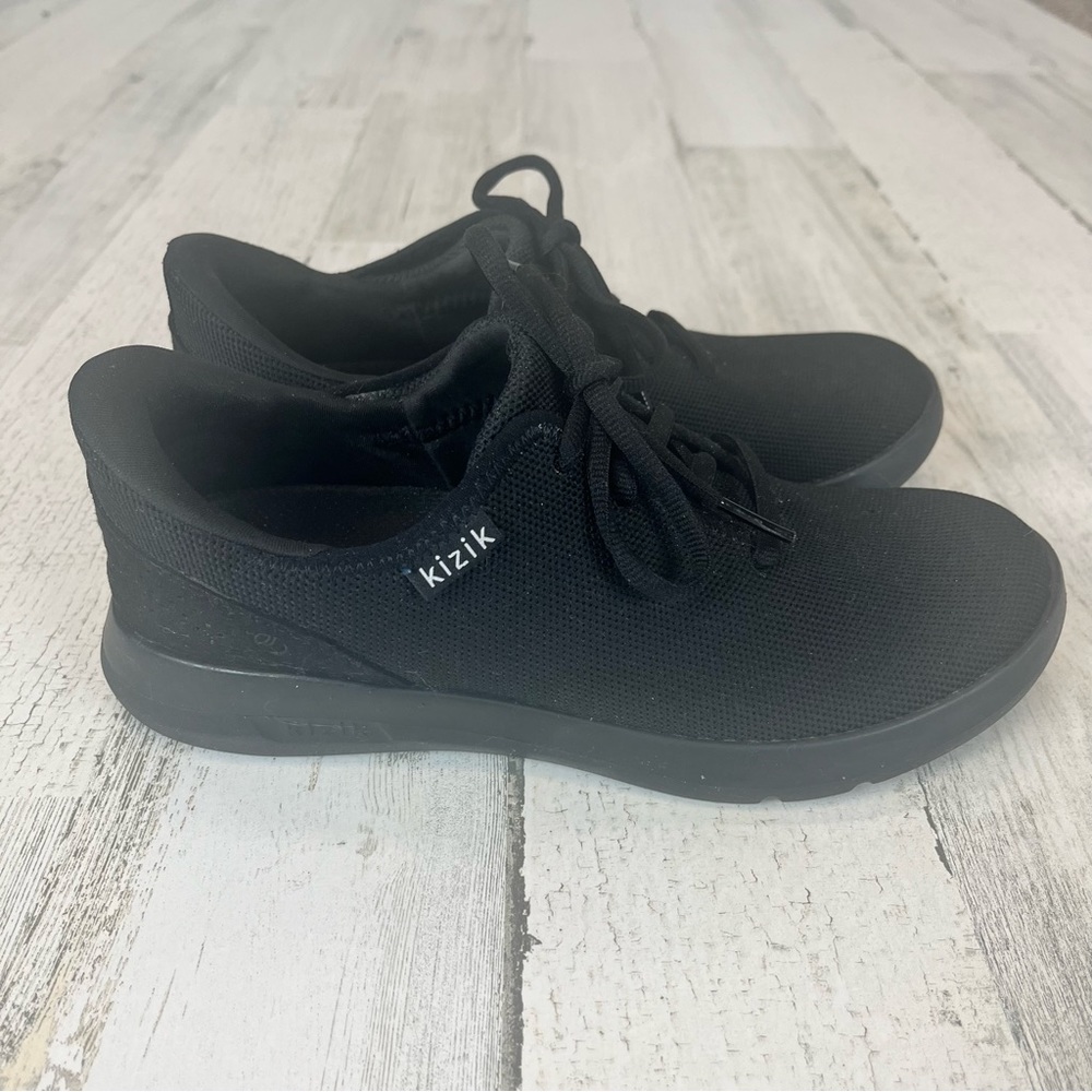 Kizik Madrid Eco Knit SlipOn LaceUp Black Comfort Sneakers